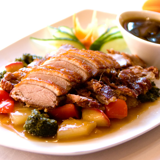 Tea Smoked Duck with Lychee Glaze