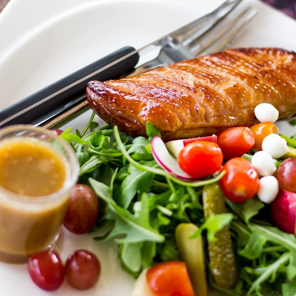 Mango and Herb Salad with Tea Smoked Duck