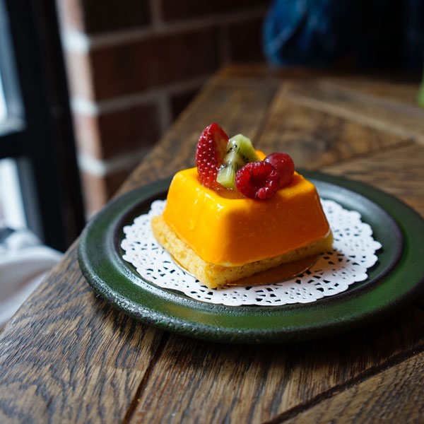 Mango Panna Cotta with Strawberry Kiwi Salsa