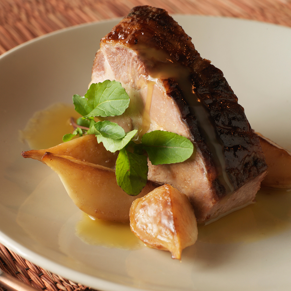 Slow Roasted Pork Belly with Pineapple Chili Glaze