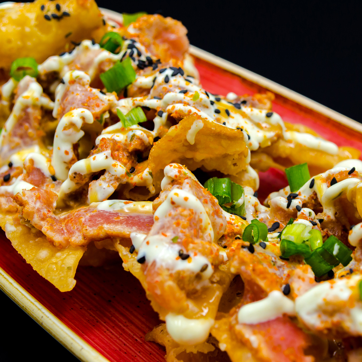 Ahi Poke Nachos with Carmelized Pineapple