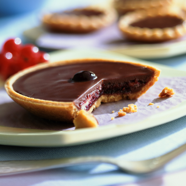 Prickly Pear Chocolate Ganache Tart