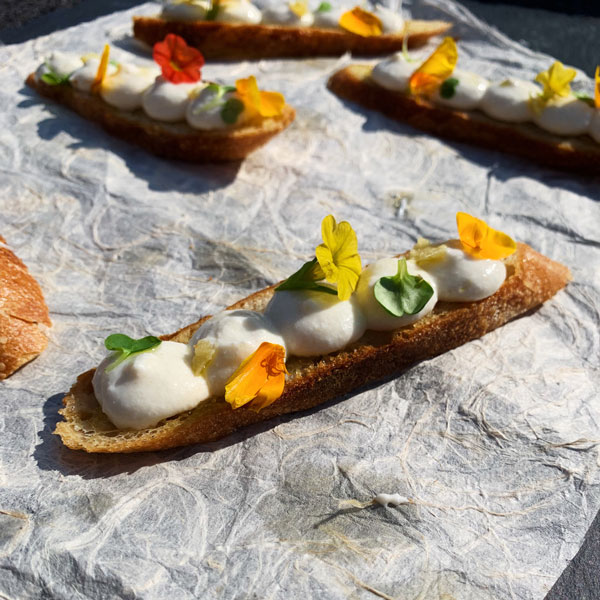 Pear and Ricotta Crostini