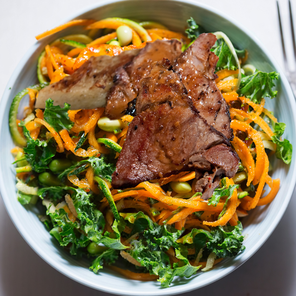 Grilled Lemongrass Beef Coulotte with Charred Broccoli di Ciccio with Yuzu Sour Vinaigrette