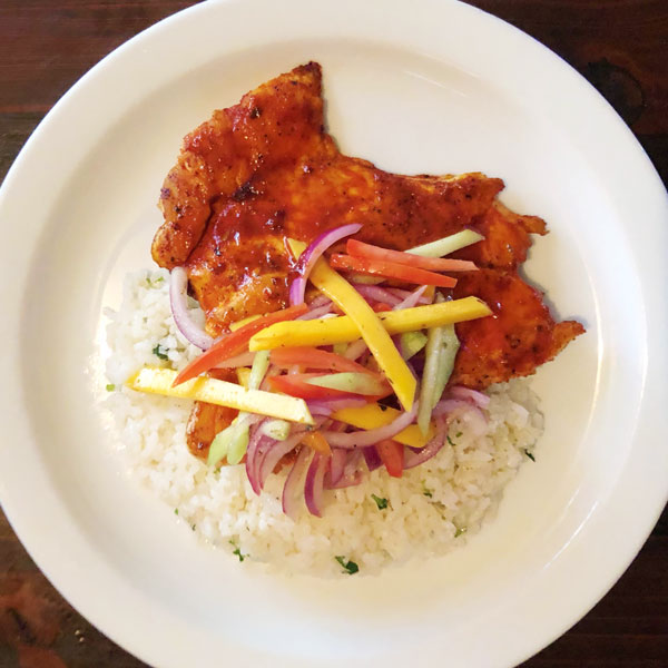 Red Jalapeño Chicken with Curtido