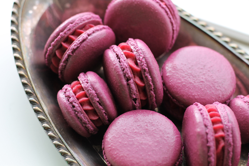 Cassis (Black Currant) Macarons