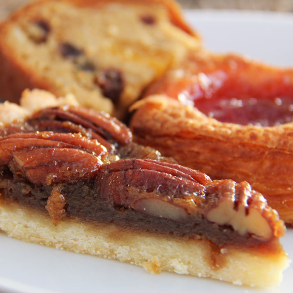 Pecan Pie with Peach Ginger Chantilly Cream