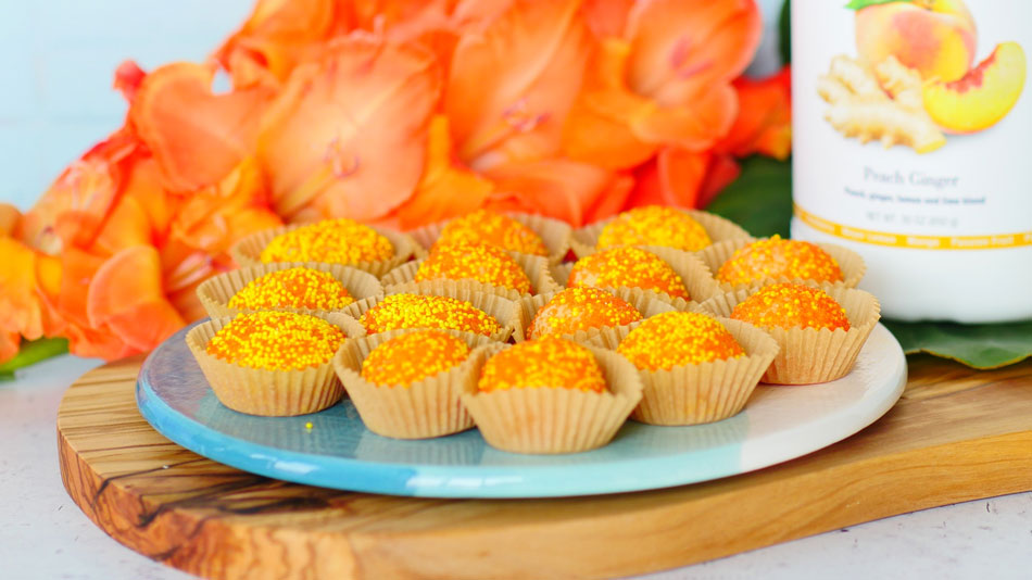 Peach Ginger Brigadeiros