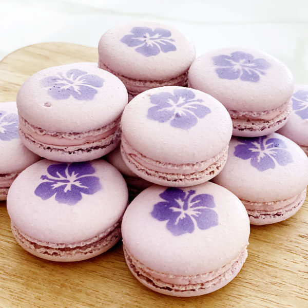 Hibiscus Rose Macarons