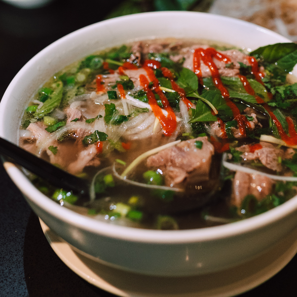 Spicy Sriracha Vietnamese Pho Soup made with Red Jalapeño Puree