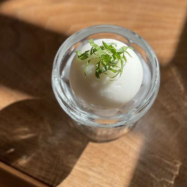 Japanese Inspired Desserts | Lychee Lime Shiso Sorbet by Chef Jessica Vasquez, Photo Credit: Jessica Vasquez